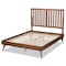 Baxton Studio Saki Mid-Century Modern Walnut Brown Finished Wood Queen Size Platform Bed 186-11136-9408-Zoro - alternate 3